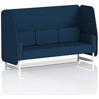 Brixworth 3 Seater Open Booth, White Legs, X2 Fabric, Calculus Panels And Sofa