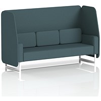 Brixworth 3 Seater Open Booth, White Legs, X2 Fabric, Polygon Panels And Sofa