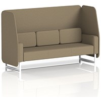 Brixworth 3 Seater Open Booth, White Legs, Main Line Flax Fabric, Bank Panels And Sofa