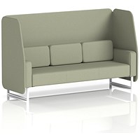 Brixworth 3 Seater Open Booth, White Legs, Main Line Flax Fabric, Newbury Panels And Sofa