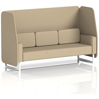 Brixworth 3 Seater Open Booth, White Legs, Main Line Flax Fabric, Upminster Panels And Sofa