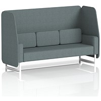 Brixworth 3 Seater Open Booth, White Legs, Main Line Flax Fabric, Westminster Panels And Sofa