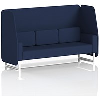 Brixworth 3 Seater Open Booth, White Legs, Synergy Fabric, Alike Panels And Sofa