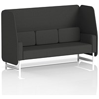 Brixworth 3 Seater Open Booth, White Legs, Synergy Fabric, Mix Panels And Sofa