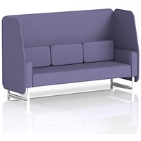 Brixworth 3 Seater Open Booth, White Legs, Synergy Fabric, Order Panels And Sofa