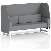 Brixworth 3 Seater Open Booth, White Legs, Synergy Fabric, Partner Panels And Sofa