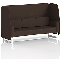 Brixworth 3 Seater Open Booth, White Legs, Synergy Fabric, Wed Panels And Sofa