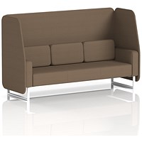 Brixworth 3 Seater Open Booth, White Legs, Sumi Fabric, Osaka Panels And Sofa