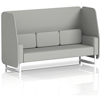 Brixworth 3 Seater Open Booth, White Legs, Sumi Fabric, Tokyo Panels And Sofa