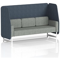 Brixworth 3 Seater Open Booth, White Legs, Rivet Fabric, Crucible Panels And Prime Sofa