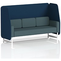 Brixworth 3 Seater Open Booth, White Legs, X2 Fabric, Calculus Panels And Polygon Sofa