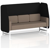 Brixworth 3 Seater Open Booth, White Legs, X2 Fabric, Diameter Panels And Theory Sofa