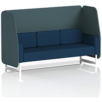 Brixworth 3 Seater Open Booth, White Legs, X2 Fabric, Polygon Panels And Calculus Sofa