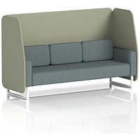 Brixworth 3 Seater Open Booth, White Legs, Main Line Flax Fabric, Newbury Panels And Westminster Sofa