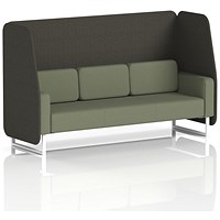 Brixworth 3 Seater Open Booth, White Legs, Main Line Flax Fabric, Temple Panels And Monument Sofa