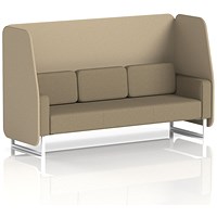Brixworth 3 Seater Open Booth, White Legs, Main Line Flax Fabric, Upminster Panels And Bank Sofa