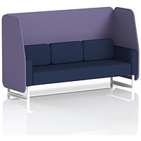 Brixworth 3 Seater Open Booth, White Legs, Synergy Fabric, Order Panels And Alike Sofa