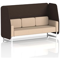 Brixworth 3 Seater Open Booth, White Legs, Synergy Fabric, Wed Panels And Affix Sofa