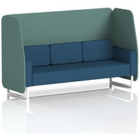 Brixworth 3 Seater Open Booth, White Legs, Sumi Fabric, Handa Panels And Uto Sofa