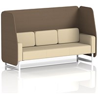 Brixworth 3 Seater Open Booth, White Legs, Sumi Fabric, Osaka Panels And Zen Sofa