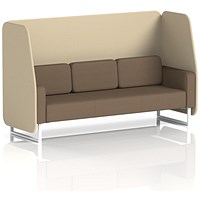 Brixworth 3 Seater Open Booth, White Legs, Sumi Fabric, Zen Panels And Osaka Sofa