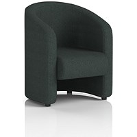 Lamport Armchair, With Black Feet, In Rivet Fabric, Charcoal