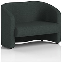 Lamport 2 Seater Sofa, With Black Feet, In Rivet Fabric, Charcoal