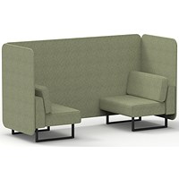 Brixworth 2 Seater Bench Booth, Black Legs, Rivet Fabric, Burnish Panels And Sofa