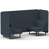 Brixworth 2 Seater Bench Booth, Black Legs, Rivet Fabric, Crucible Panels And Sofa