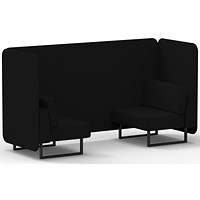 Brixworth 2 Seater Bench Booth, Black Legs, X2 Fabric, Diameter Panels And Sofa