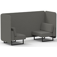 Brixworth 2 Seater Bench Booth, Black Legs, X2 Fabric, Number Panels And Sofa