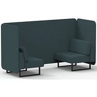 Brixworth 2 Seater Bench Booth, Black Legs, X2 Fabric, Polygon Panels And Sofa