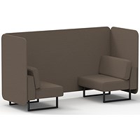 Brixworth 2 Seater Bench Booth, Black Legs, X2 Fabric, Theory Panels And Sofa