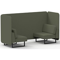 Brixworth 2 Seater Bench Booth, Black Legs, Main Line Flax Fabric, Monument Panels And Sofa