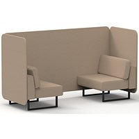 Brixworth 2 Seater Bench Booth, Black Legs, Synergy Fabric, Affix Panels And Sofa