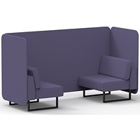 Brixworth 2 Seater Bench Booth, Black Legs, Synergy Fabric, Order Panels And Sofa