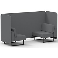 Brixworth 2 Seater Bench Booth, Black Legs, Synergy Fabric, Partner Panels And Sofa