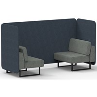 Brixworth 2 Seater Bench Booth, Black Legs, Rivet Fabric, Crucible Panels And Prime Sofa