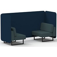 Brixworth 2 Seater Bench Booth, Black Legs, X2 Fabric, Calculus Panels And Polygon Sofa