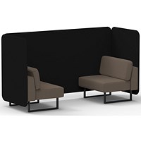 Brixworth 2 Seater Bench Booth, Black Legs, X2 Fabric, Diameter Panels And Theory Sofa