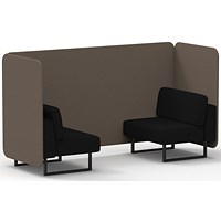 Brixworth 2 Seater Bench Booth, Black Legs, X2 Fabric, Theory Panels And Diameter Sofa