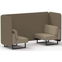 Brixworth 2 Seater Bench Booth, Black Legs, Main Line Flax Fabric, Bank Panels And Upminster Sofa