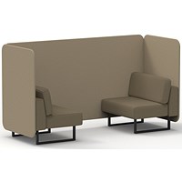 Brixworth 2 Seater Bench Booth, Black Legs, Main Line Flax Fabric, Upminster Panels And Bank Sofa