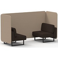 Brixworth 2 Seater Bench Booth, Black Legs, Synergy Fabric, Affix Panels And Wed Sofa