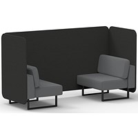 Brixworth 2 Seater Bench Booth, Black Legs, Synergy Fabric, Mix Panels And Partner Sofa