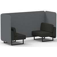 Brixworth 2 Seater Bench Booth, Black Legs, Synergy Fabric, Partner Panels And Mix Sofa