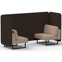 Brixworth 2 Seater Bench Booth, Black Legs, Synergy Fabric, Wed Panels And Affix Sofa
