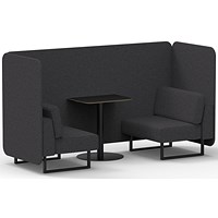 Brixworth 2 Seater Bench Booth With Table, Black Legs, Black Table, X2 Fabric, Arithmetic Panels And Sofa