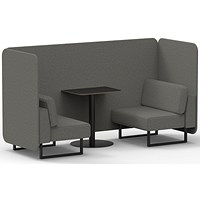 Brixworth 2 Seater Bench Booth With Table, Black Legs, Black Table, X2 Fabric, Number Panels And Sofa