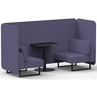 Brixworth 2 Seater Bench Booth With Table, Black Legs, Black Table, Synergy Fabric, Order Panels And Sofa